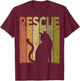 Cat Rescue Vintage Cat Rescuer Retro Cat Rescue Women Girls Kids T-Shirt - T-Shirt | Maroon