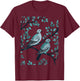 Two Turtle Doves Cut-Out Stencil-Style 3 T-Shirt - T-Shirt | Maroon