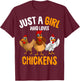 Just a Girl who loves Chickens Kids Girls Chicken T-Shirt - T-Shirt | Maroon