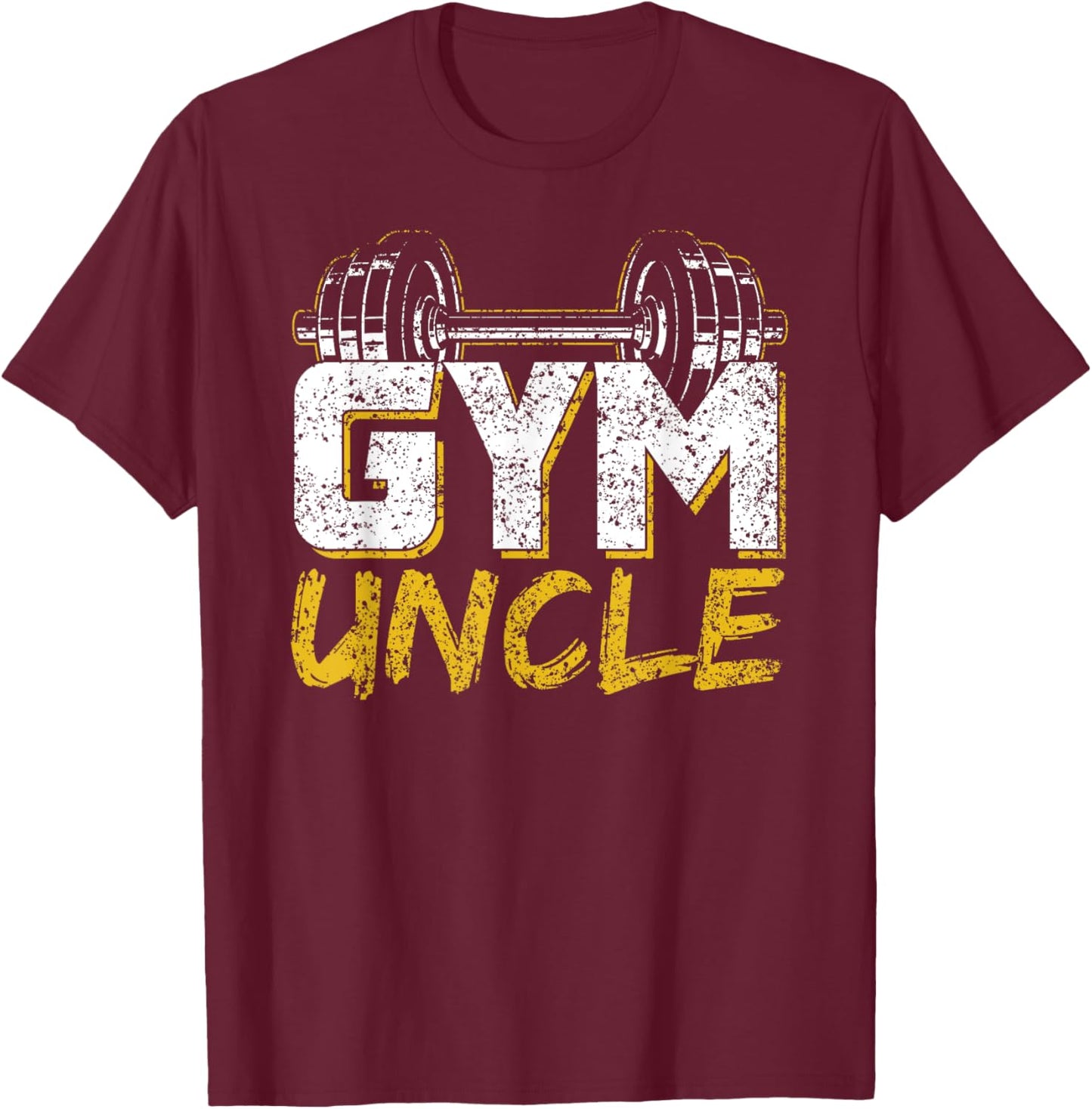 Gym Uncle Black Workout , -Adults, Short Sleeve, Small, Cotton Blend, Winter, Pull On, 1 Count, 0 Pockets, Distinctive Fitness Design, Lightweight T-Shirt - T-Shirt | Maroon
