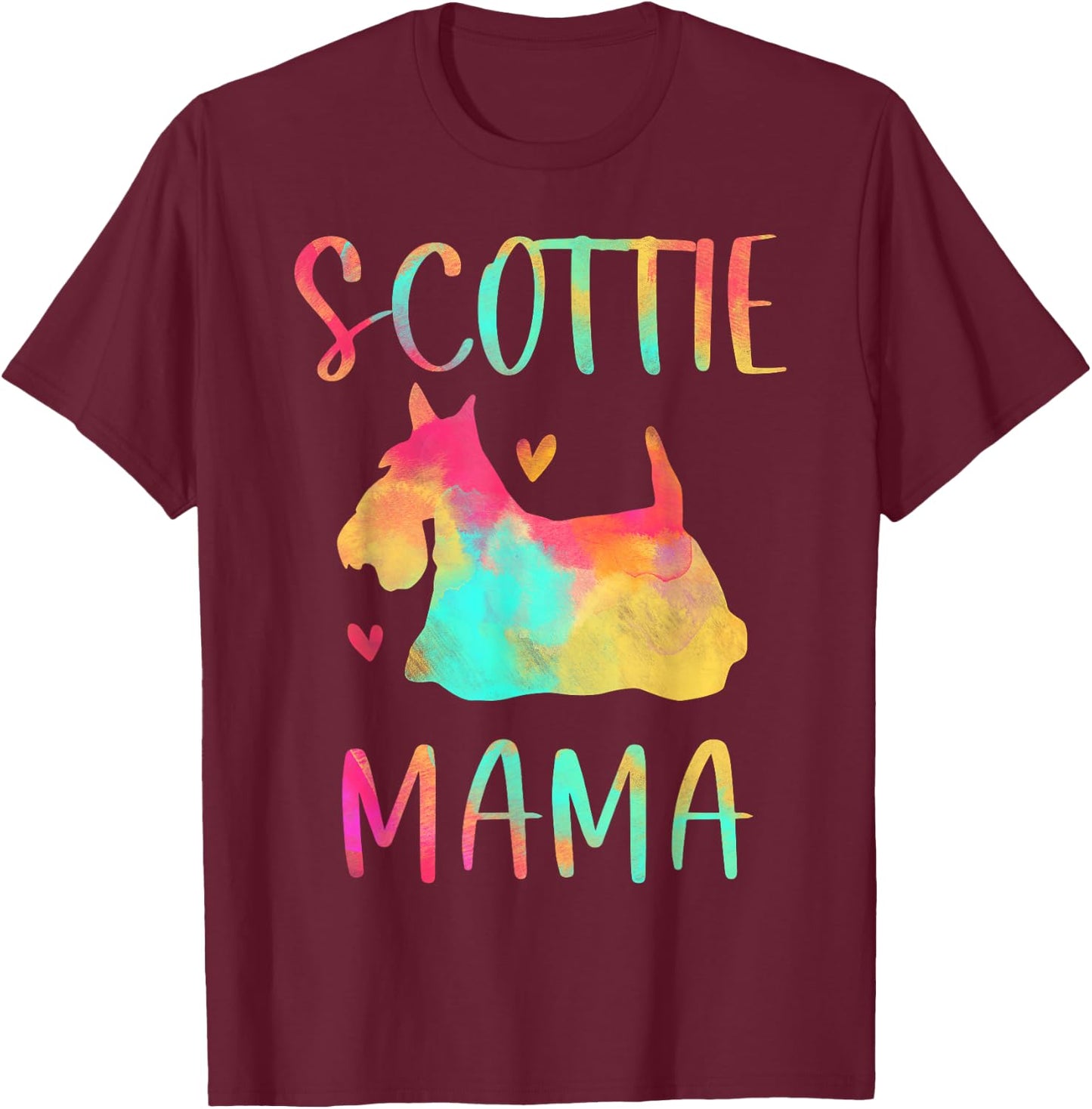 Scottie Mama Colorful Scottish Terrier Gifts Dog Mom T-Shirt - T-Shirt | Maroon