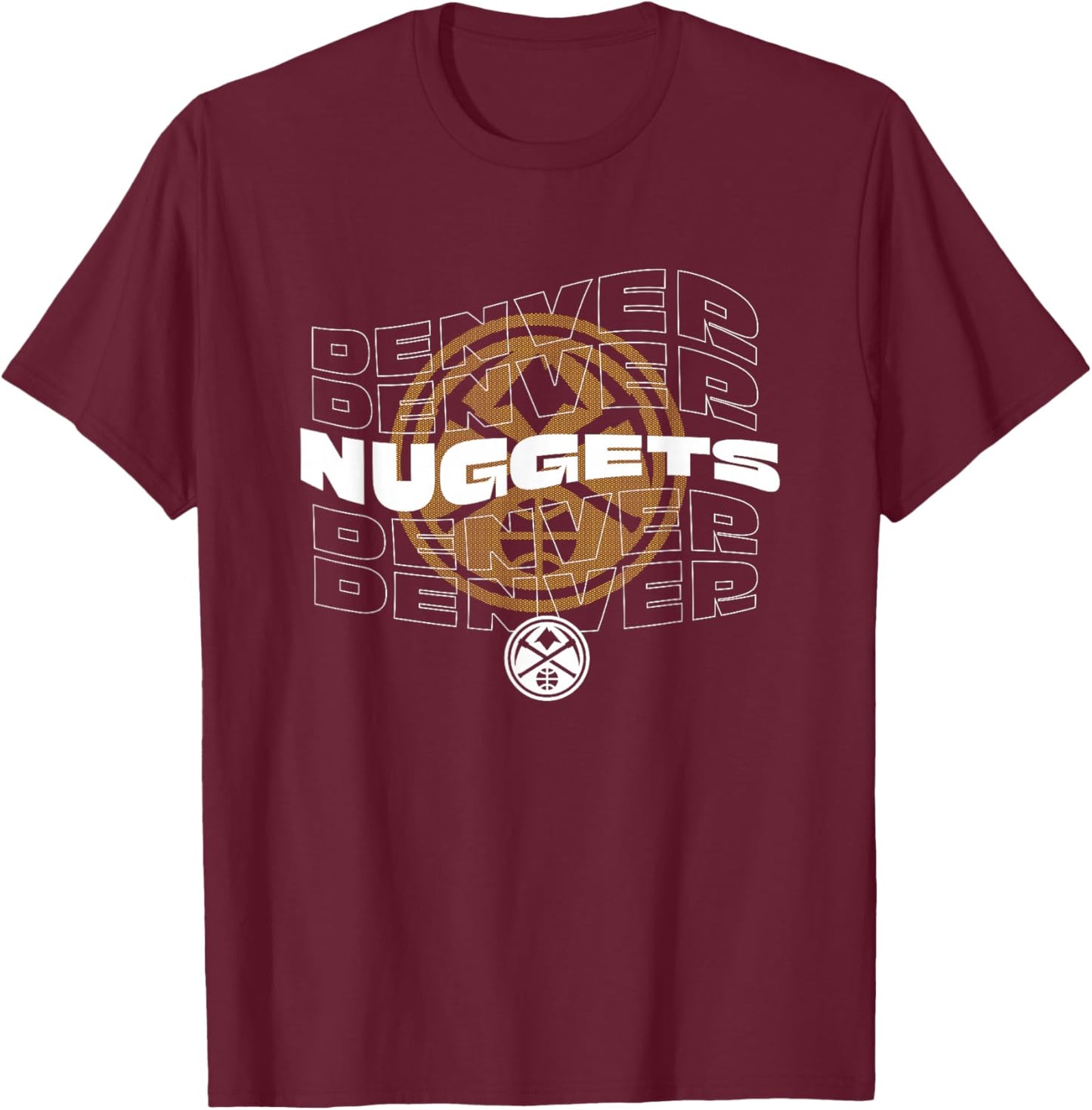 NBA Denver Nuggets Wave Outline Team Logo T-Shirt - T-Shirt | Maroon