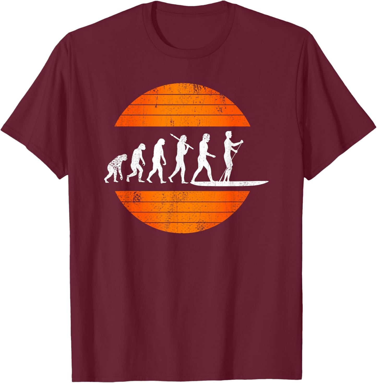 SUP Shirts Paddleboard Stand Up Paddling Vintage Retro T-Shirt - T-Shirt | Maroon