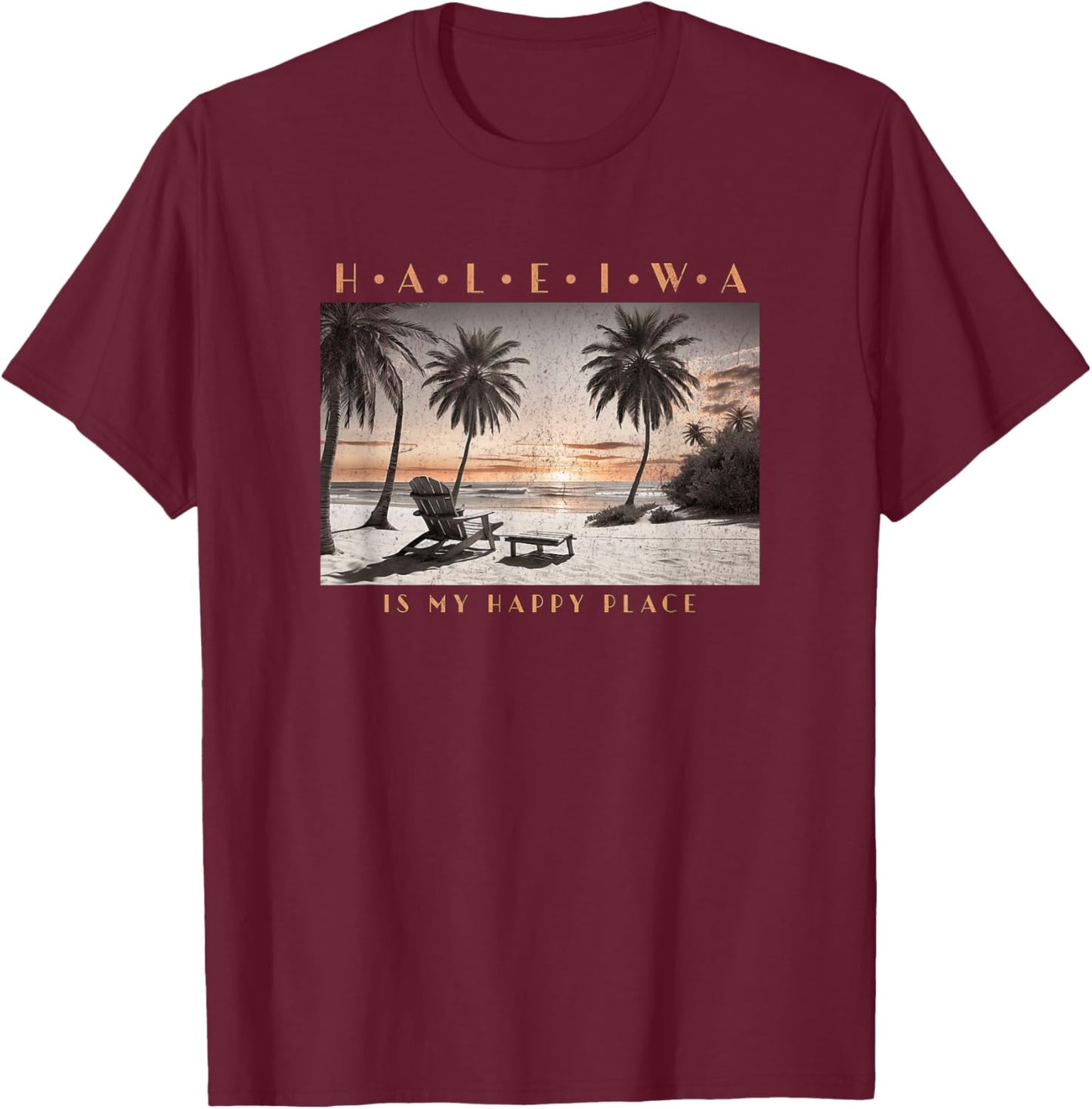 Haleiwa Hawaii Hale'iwa Town North Shore Surfing Oahu Island T-Shirt - T-Shirt | Maroon