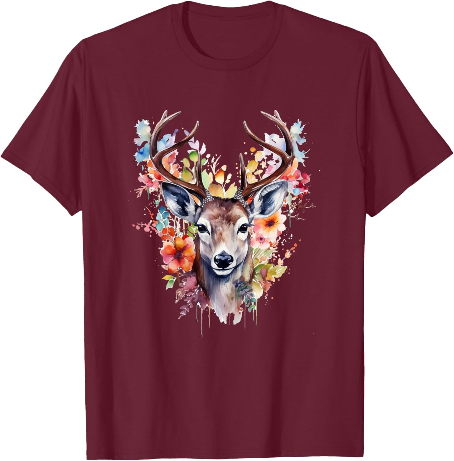 Hirsch Damen Trachtenshirt Dirndl Shirt Trachten T-Shirt - T-Shirt | Maroon