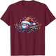 Funny Santa Airplane Xmas Lights Kids Toddler Boys Christmas T-Shirt - T-Shirt | Maroon