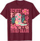 Howdy Third Grade Western 3rd Grade Teachers Cowboy Cowgirls T-Shirt - T-Shirt | Maroon