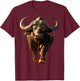 Buffalo Cape Water Buffalos Safari South African Buffalo T-Shirt - T-Shirt | Maroon