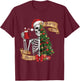 Sorta Merry Sorta Scary Funny Christmas Skeleton Tree Xmas T-Shirt - T-Shirt | Maroon