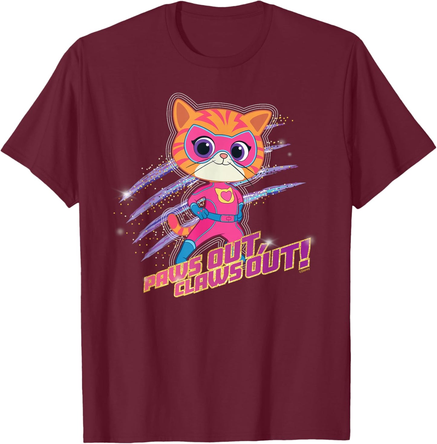 Disney Junior SuperKitties Ginny Paws Out, Claws Out! Small T-Shirt - T-Shirt | Maroon