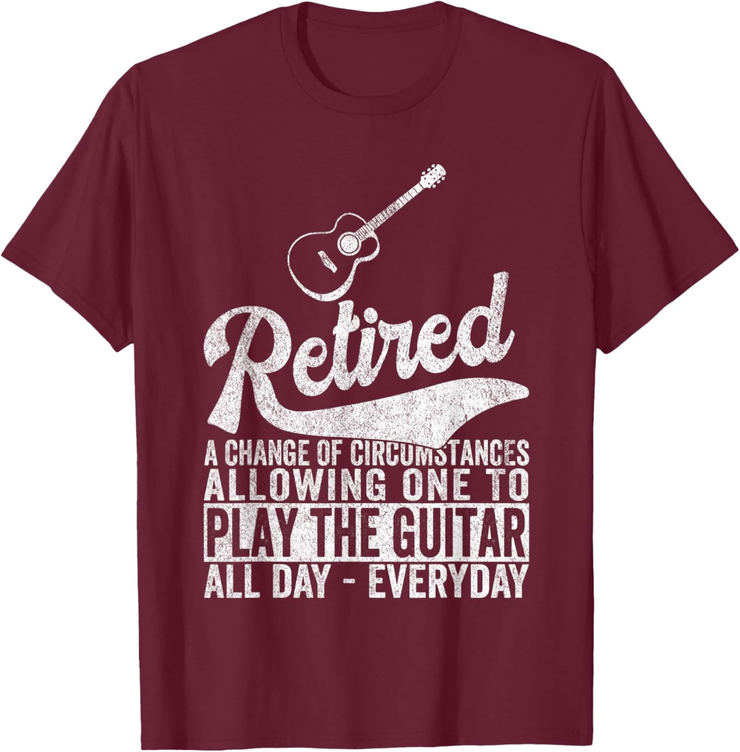 Funny Retired Definition Guitar Player Retirement Retro T-Shirt - T-Shirt | Maroon