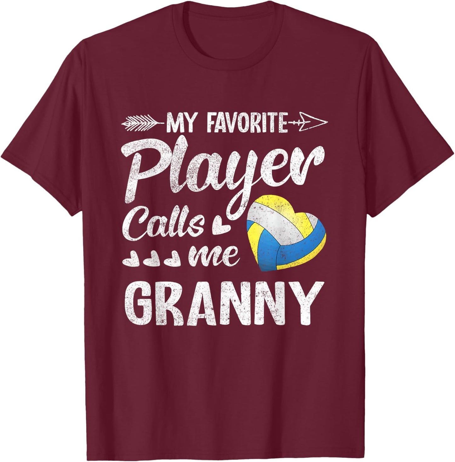 Granny Volleyball My Favorite Player Calls Me Granny T-Shirt - T-Shirt | Maroon