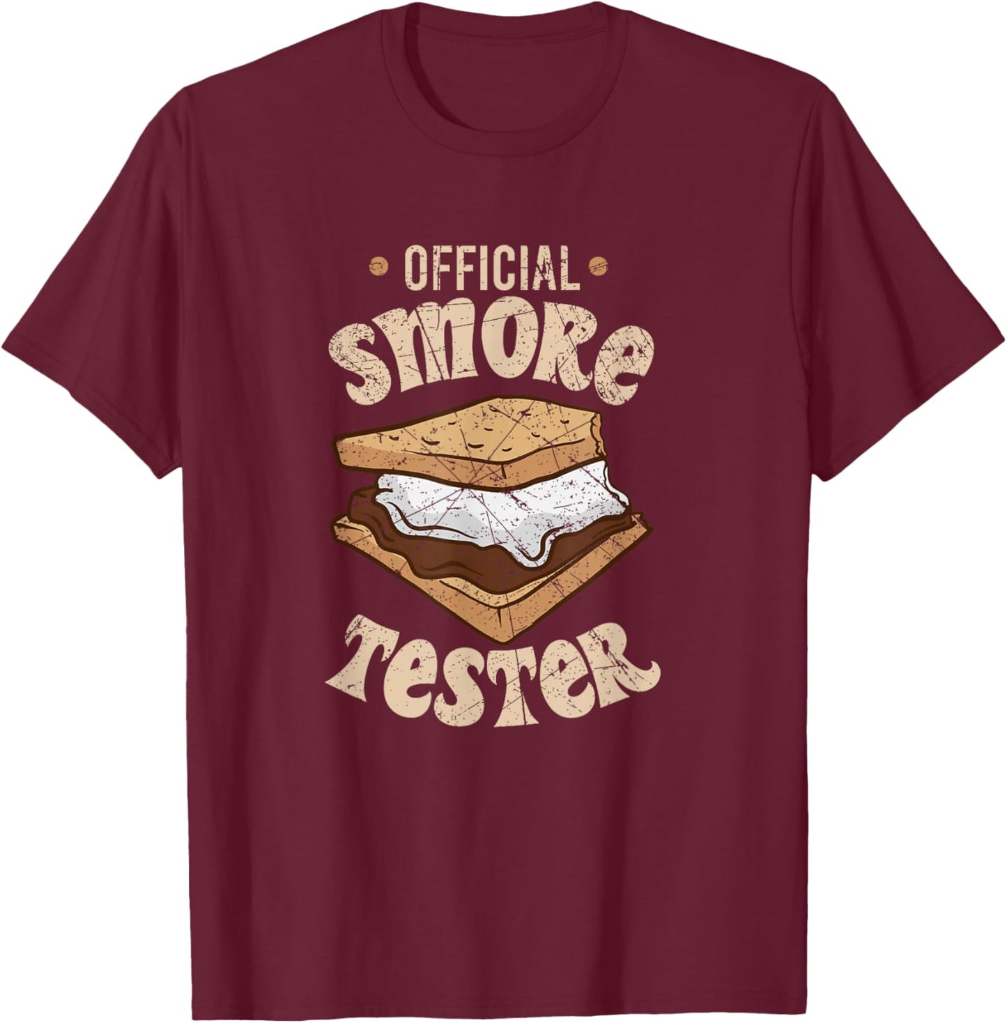 Camping Official Smore Tester S'mores Smores Marshmallows T-Shirt - T-Shirt | Maroon