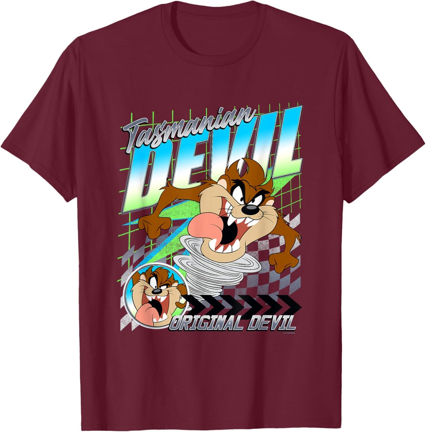 Looney Tunes Tasmanian Devil Original Devil Poster T-Shirt - T-Shirt | Maroon