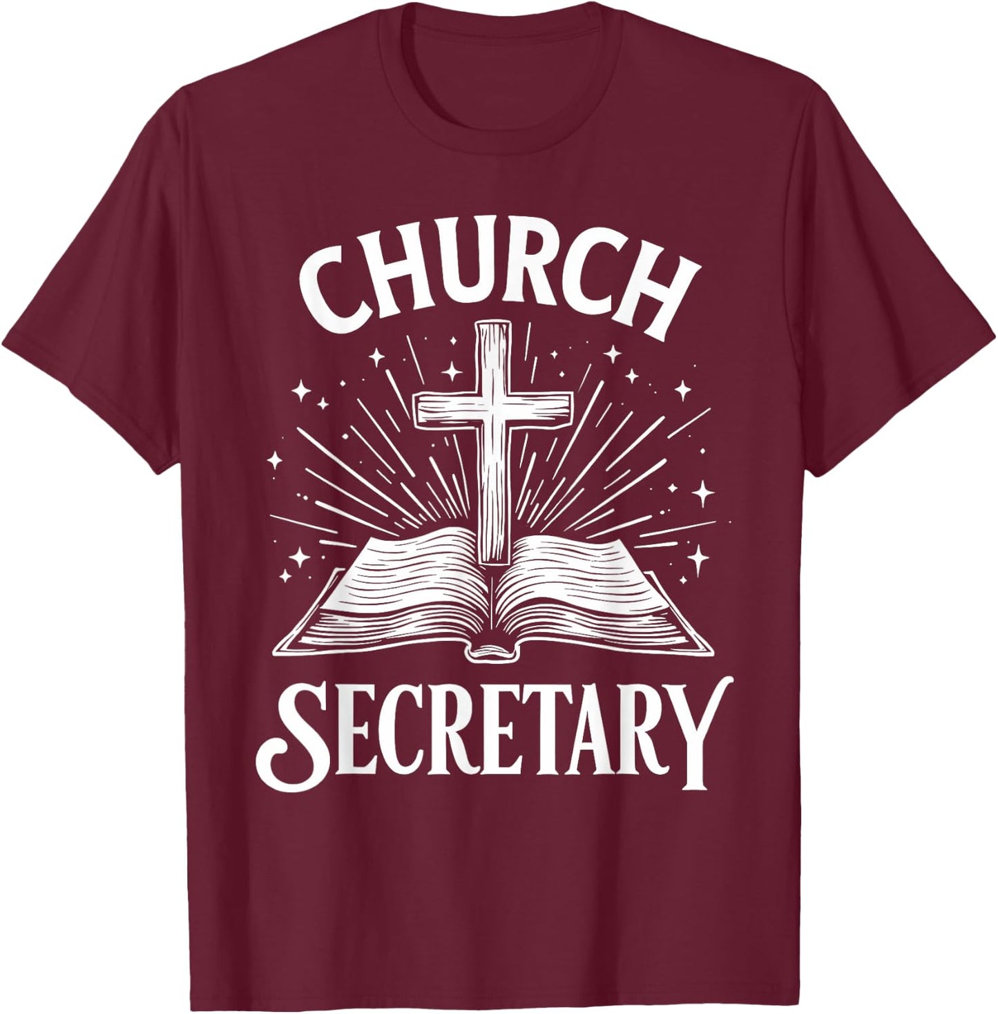 Church Secretary Vintage T-Shirt - T-Shirt | Maroon