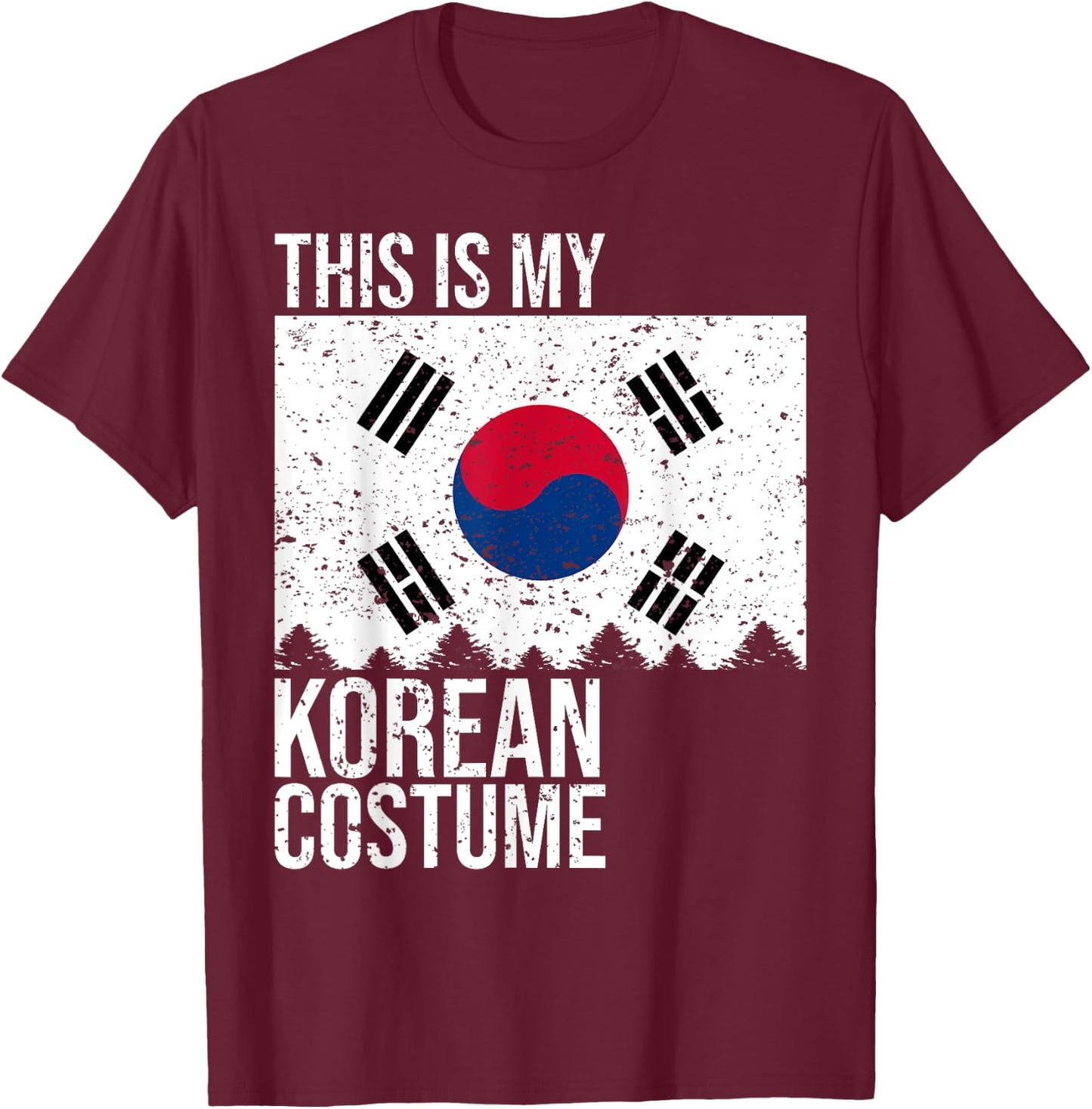 Vintage This Is My South Korean Flag Costume for Halloween T-Shirt - T-Shirt | Maroon
