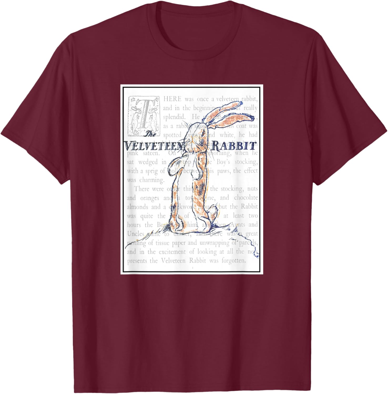How Toys Become Real Stuffed Animal Velveteen Rabbit - Black, Small T-Shirt - T-Shirt | Maroon