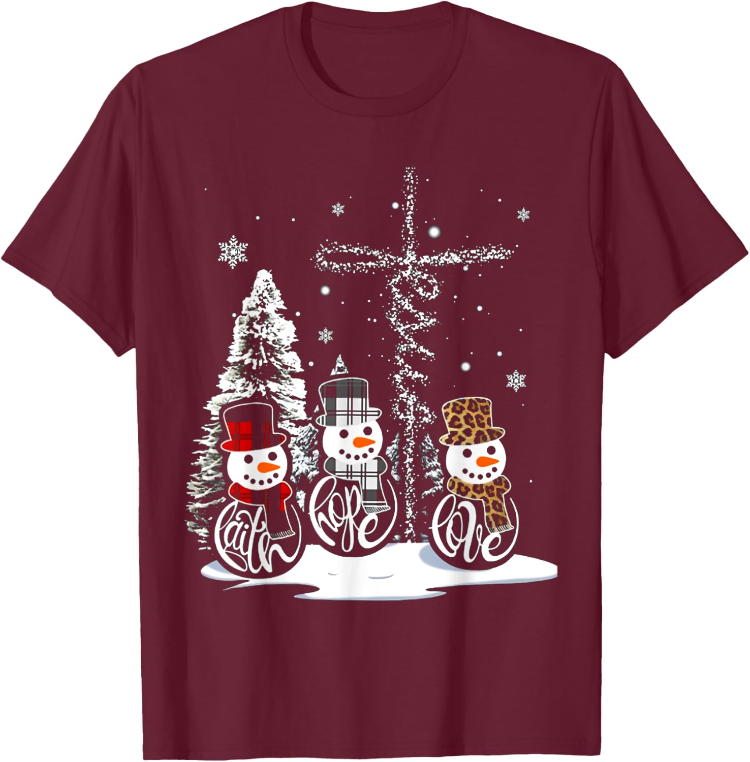 Christmas starts with Christ - faith hope love T-Shirt - T-Shirt | Maroon