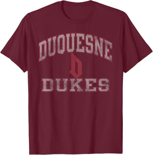 Duquesne Dukes Worn Navy Officially Licensed T-Shirt - T-Shirt | Maroon