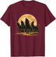 Four Wolves Howling at the Moon T-Shirt - T-Shirt | Maroon