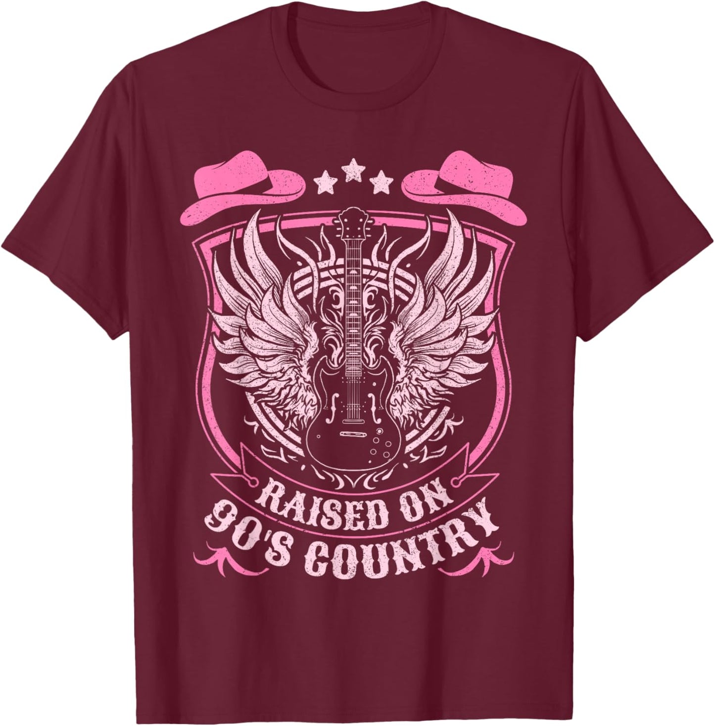 Nashville Raised On 90's Country Music Concert Outfit T-Shirt - T-Shirt | Maroon