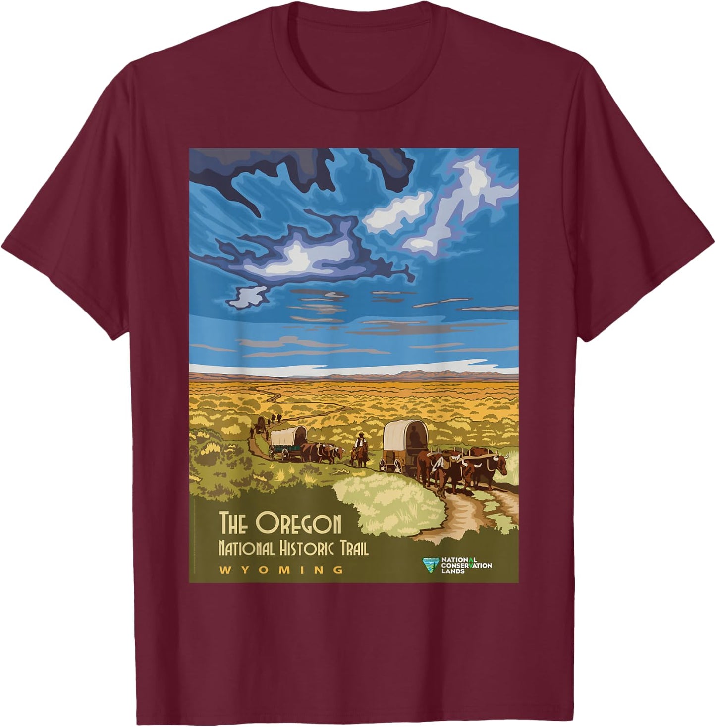 Vintage poster - The Oregon Trail T-Shirt - T-Shirt | Maroon
