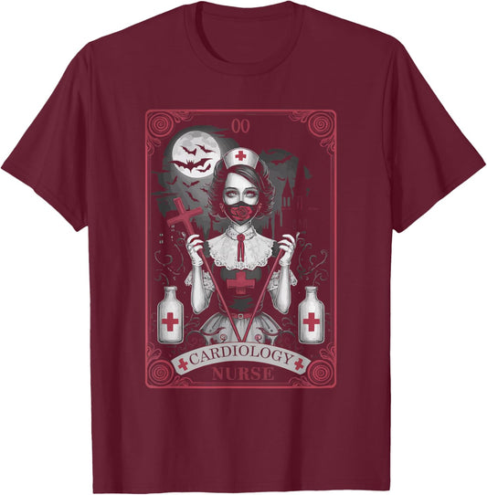 Cardiology Nurse Halloween Spooky Nursing Trick Or Treat T-Shirt - T-Shirt | Maroon