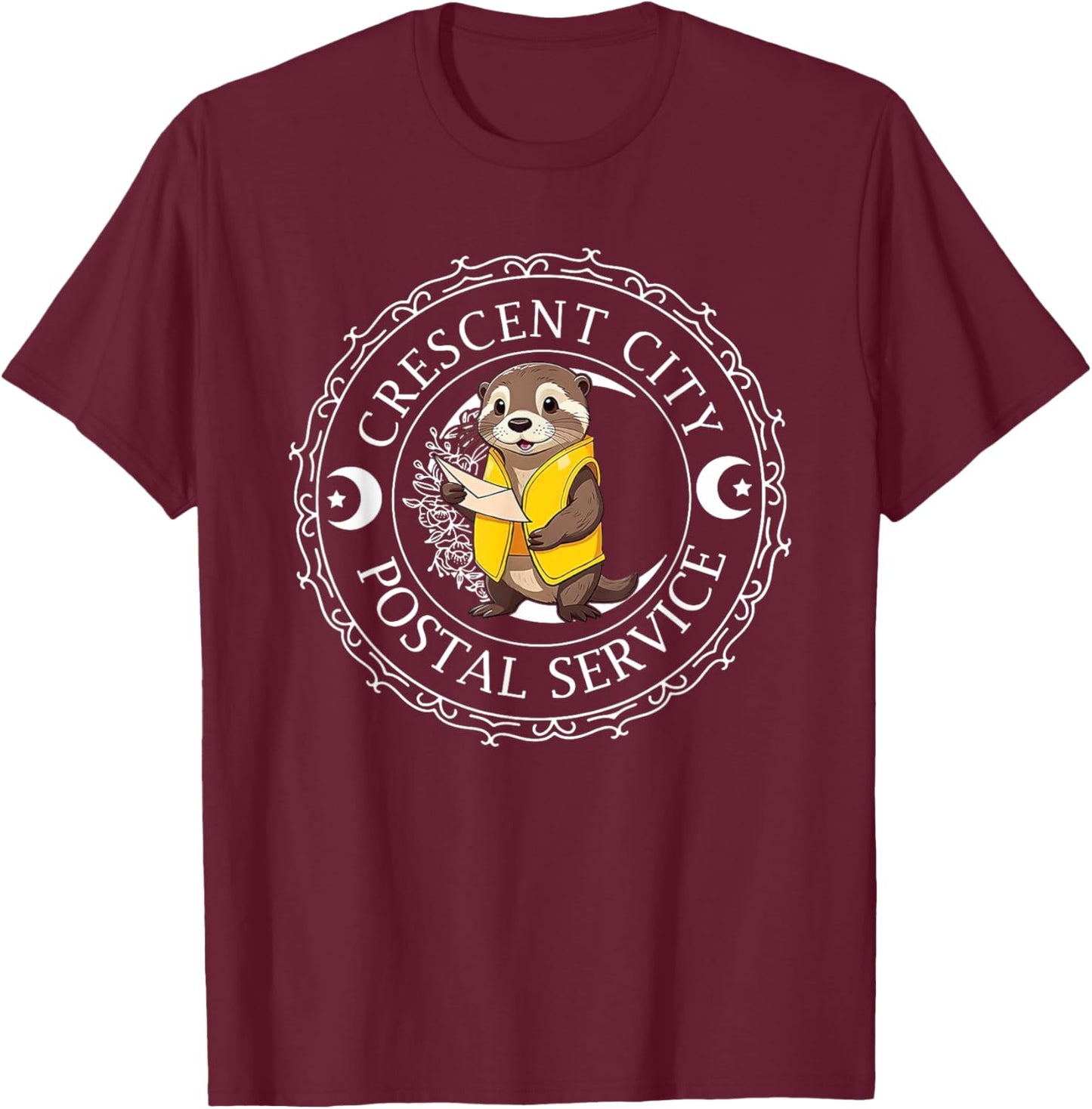 Crescent City Postal Service, Funny Crescent City Otter T-Shirt - T-Shirt | Maroon