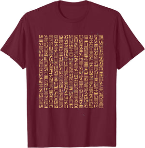 Egyptian Hieroglyphics I Egyptian Gods Archeology T-Shirt - T-Shirt | Maroon