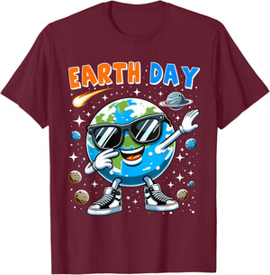Boys Earth Day Every Day Funny Dab Dabbing Earth Kid Toddler T-Shirt - T-Shirt | Maroon