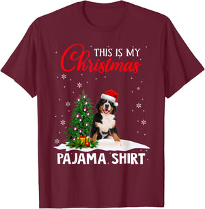This Is My Christmas Pajama Bernese Mountain Xmas Dog Lover T-Shirt - T-Shirt | Maroon