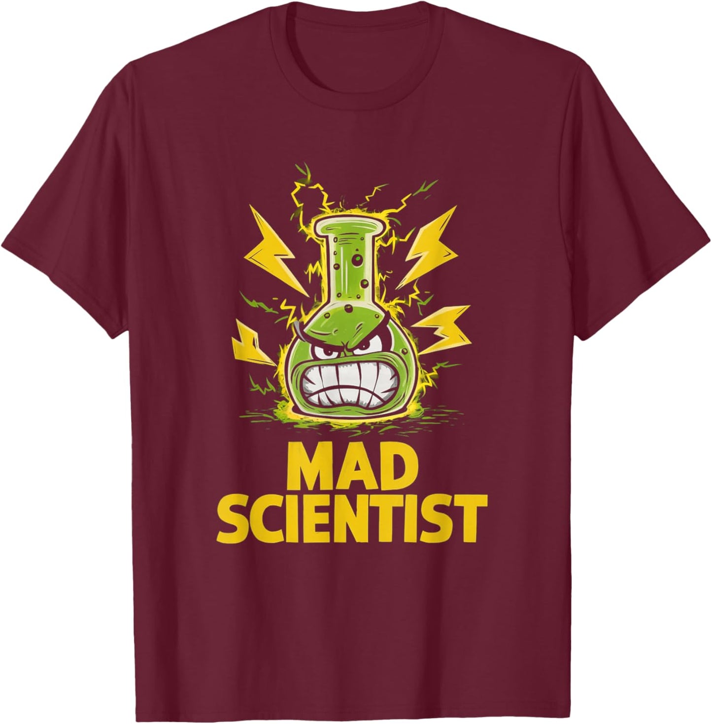 Mad Scientist Kids Youth Adult Science Teacher Chemistry T-Shirt - T-Shirt | Maroon