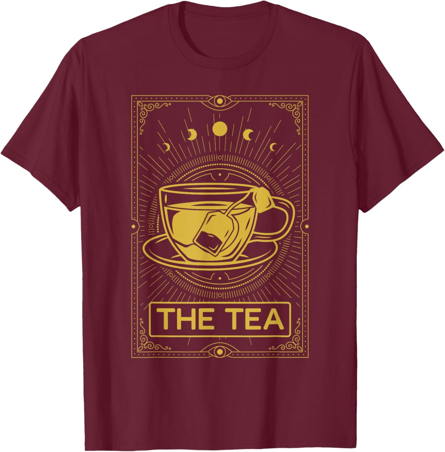 The Tea Drinker Tarot Card Reading Occult Dark Magic T-Shirt - T-Shirt | Maroon