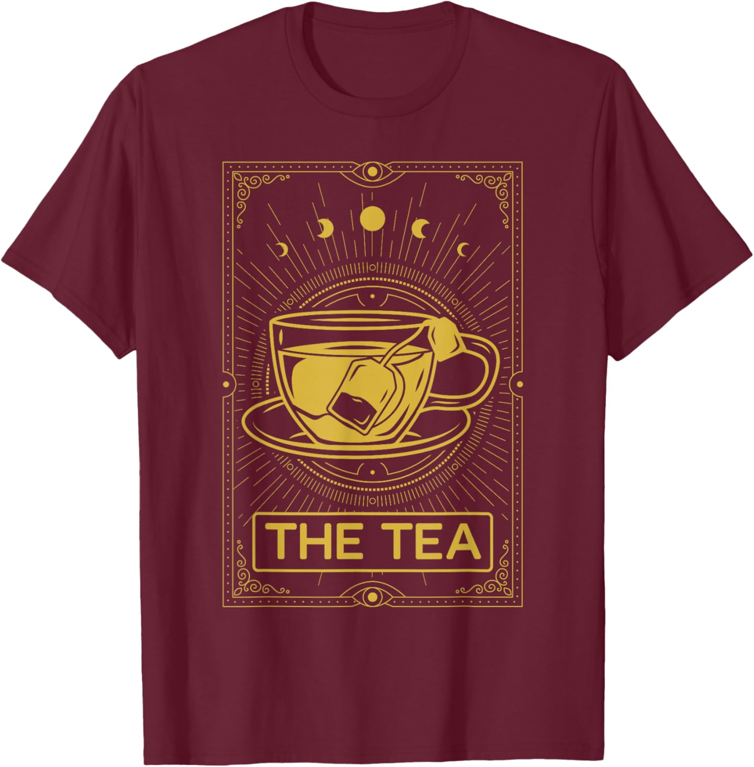 The Tea Drinker Tarot Card Reading Occult Dark Magic T-Shirt - T-Shirt | Maroon