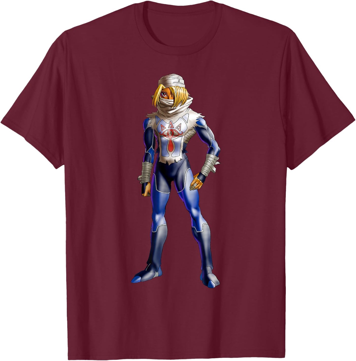 The Legend of Zelda Sheik 3D Poster T-Shirt - T-Shirt | Maroon