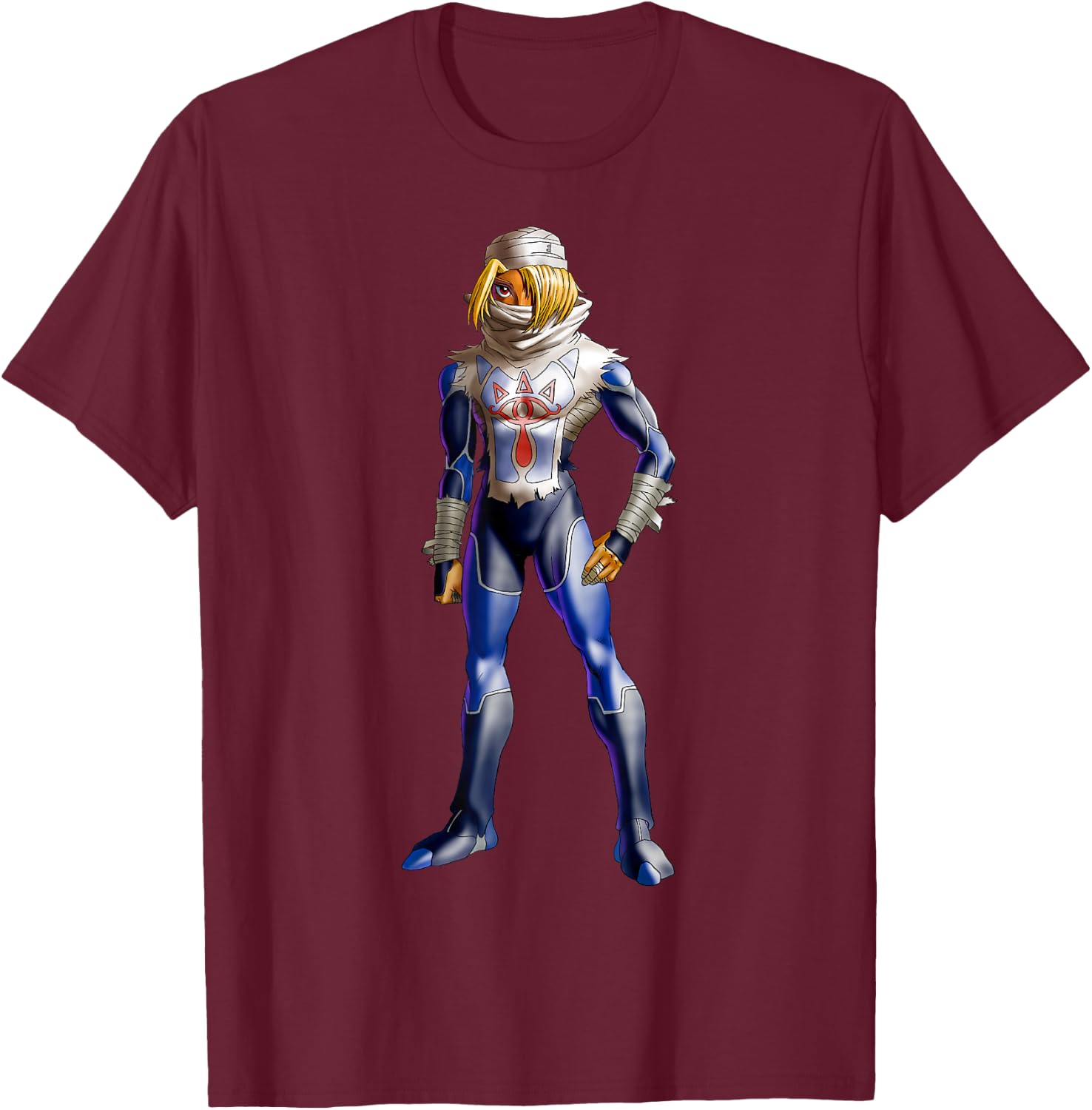 The Legend of Zelda Sheik 3D Poster T-Shirt - T-Shirt | Maroon