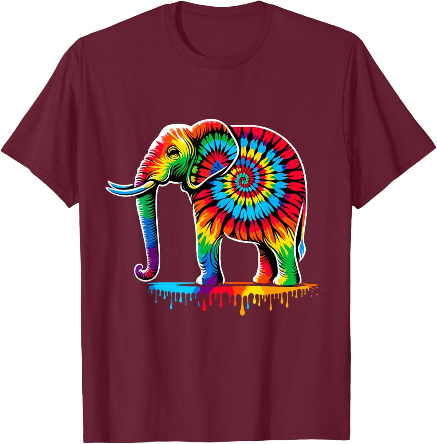 Tie-Dye Elephant T-Shirt - T-Shirt | Maroon