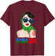 Roma Traveller Girl - Romani Flag Proud T-Shirt - T-Shirt | Maroon