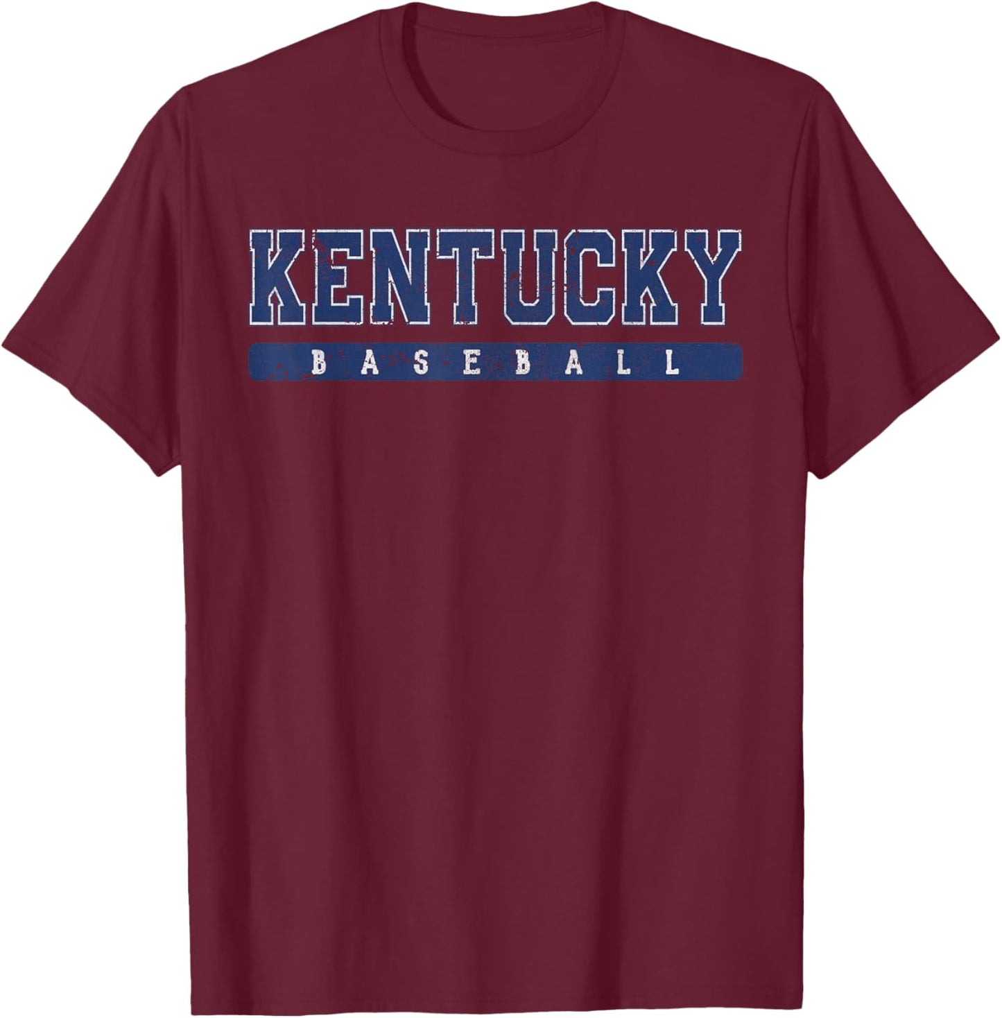 Kentucky Baseball Blue Vintage Text T-Shirt - T-Shirt | Maroon