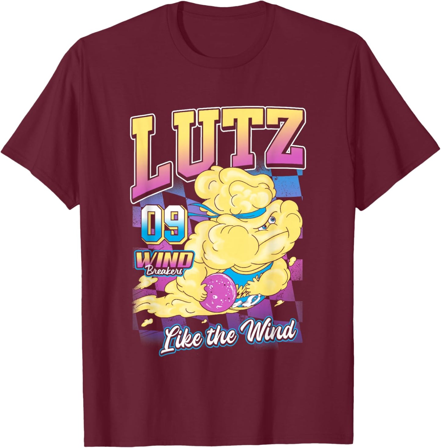 Disney Pixar Elemental Lutz Windbreakers Team Chest Logo T-Shirt - T-Shirt | Maroon