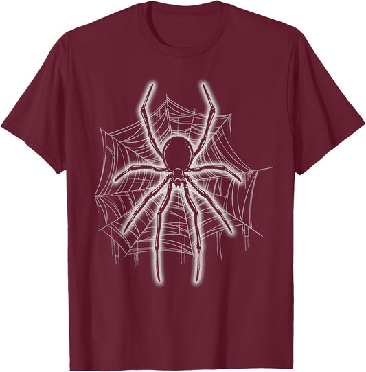 Spider Web Spider Lover Gift Lazy Halloween Costume T-Shirt - T-Shirt | Maroon