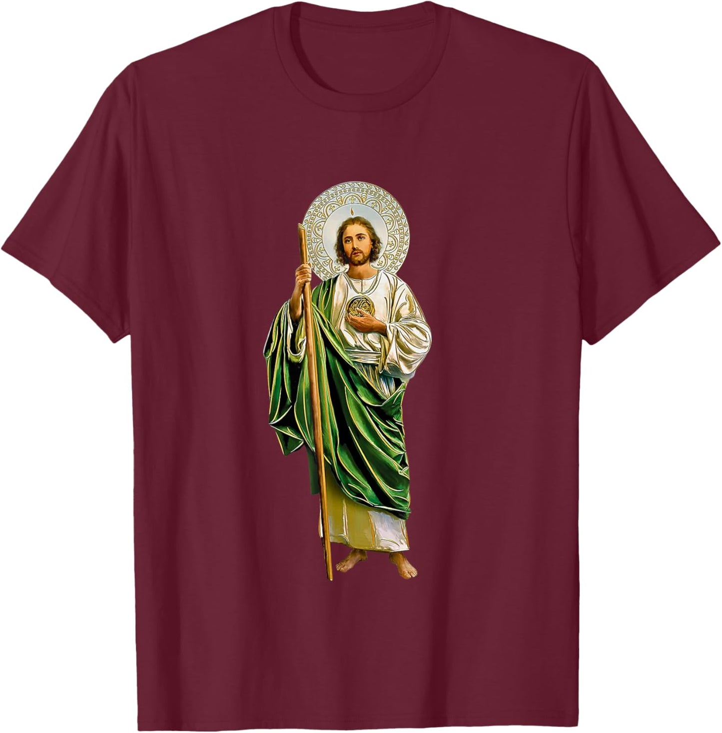 San Judas Tadeo Saint Jude Thaddeus T-Shirt - T-Shirt | Maroon