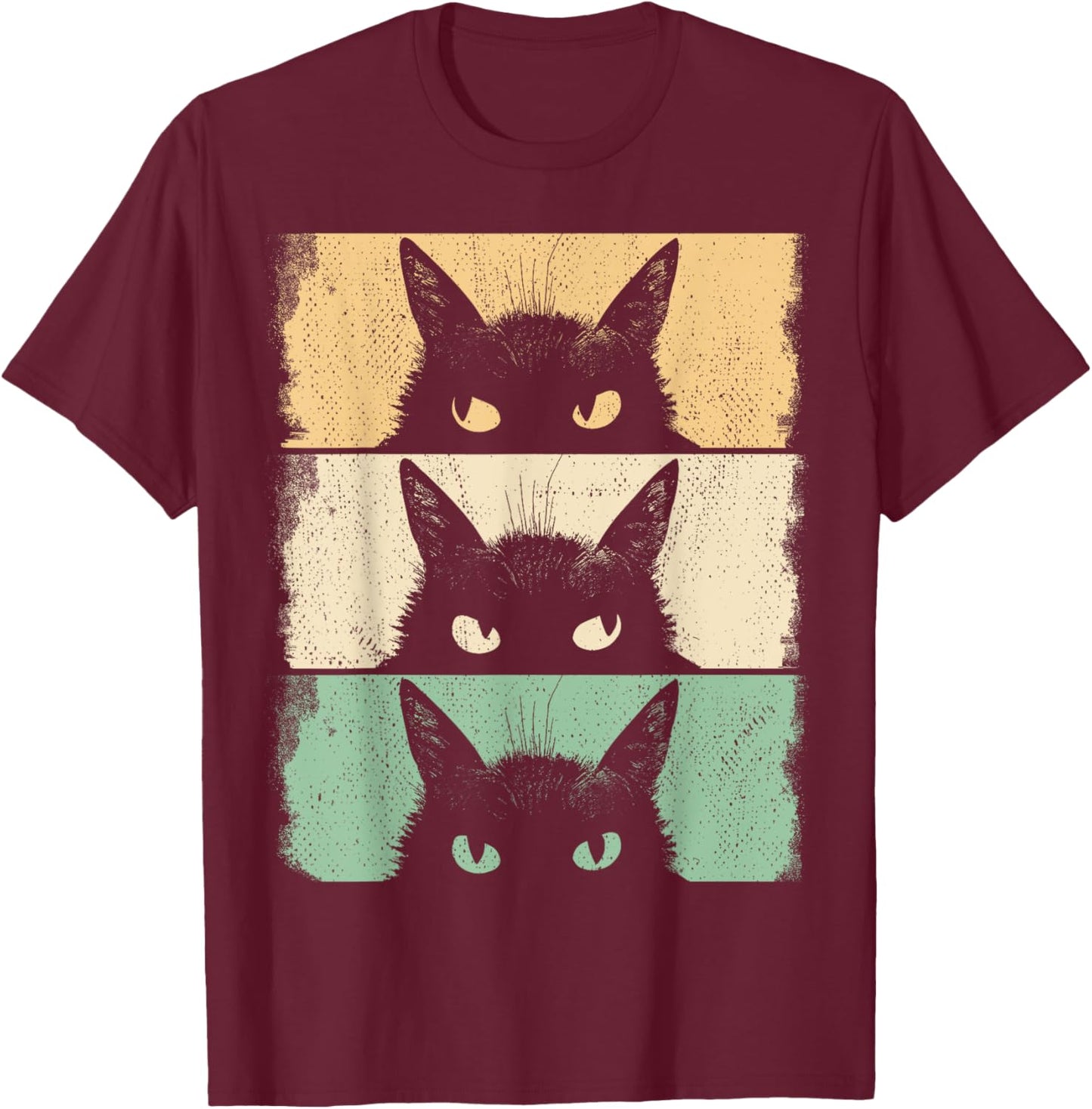 Cat Lover, Grumpy Black Kitten, Cat Mom, Cat Dad T-Shirt - T-Shirt | Maroon