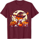 Halloween Fox Witch Pumpkin Fox T-Shirt - T-Shirt | Maroon