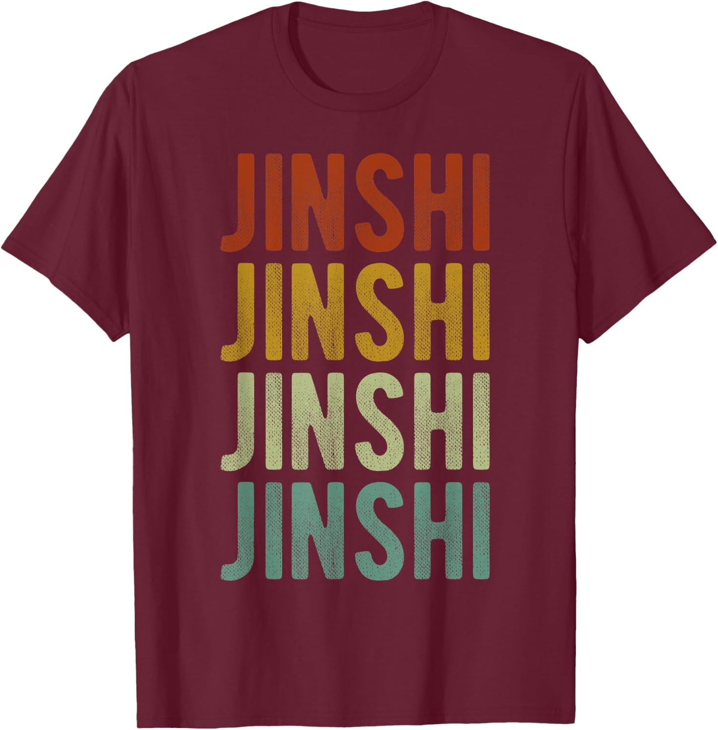 Jinshi City China Retro T-Shirt - T-Shirt | Maroon