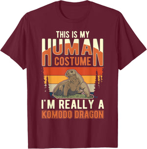 Komodo Dragon Human Costume Halloween Komodo Dragon T-Shirt - T-Shirt | Maroon