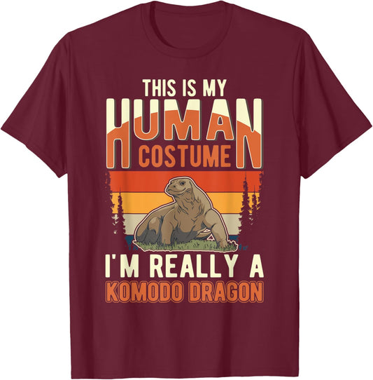 Komodo Dragon Human Costume Halloween Komodo Dragon T-Shirt - T-Shirt | Maroon