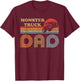 Monster Truck Dad Shirt Vintage Sunset Retro Horizon Lines T-Shirt - T-Shirt | Maroon
