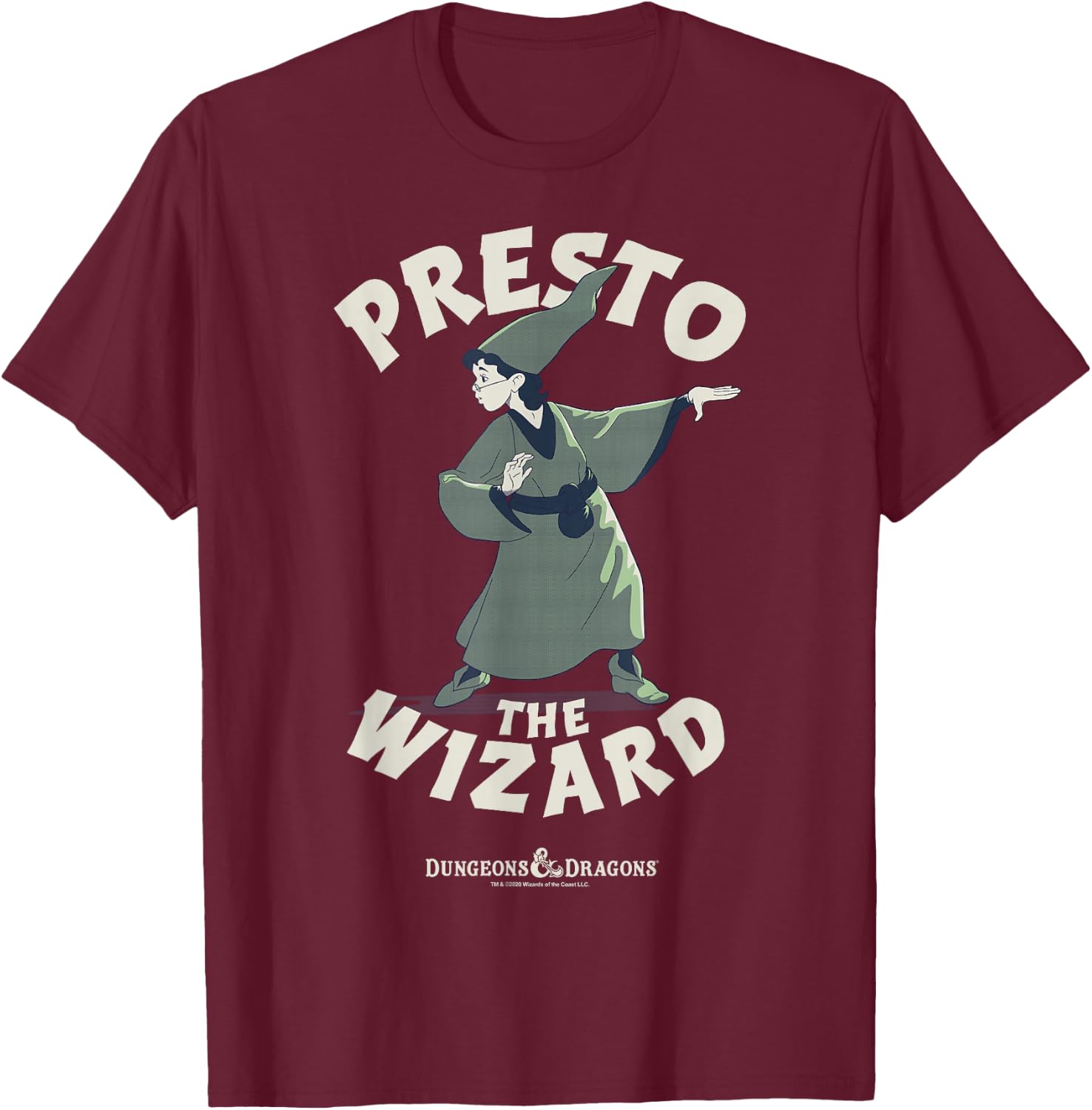 Dungeons & Dragons Presto The Wizard T-Shirt - T-Shirt | Maroon