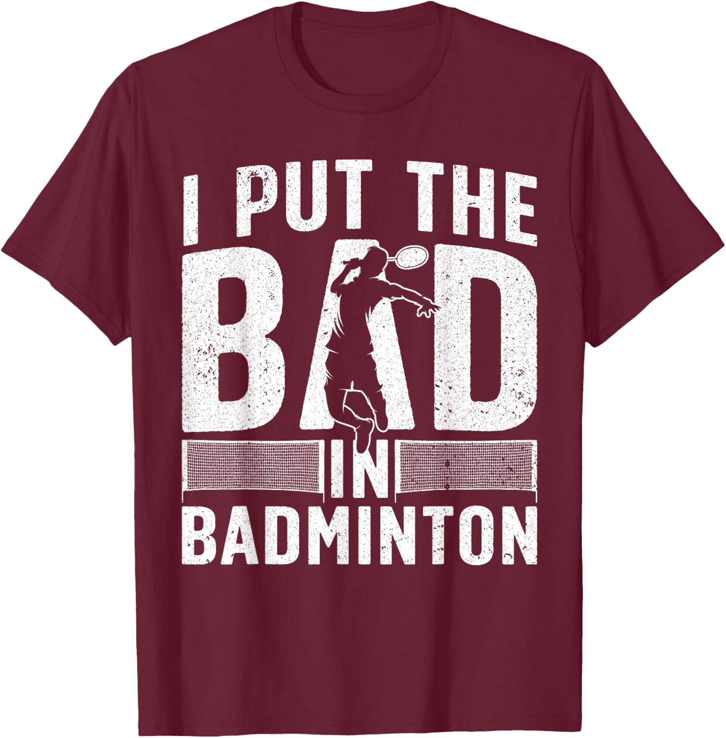 Funny Badminton Design Women Kids Badminton Player T-Shirt - T-Shirt | Maroon